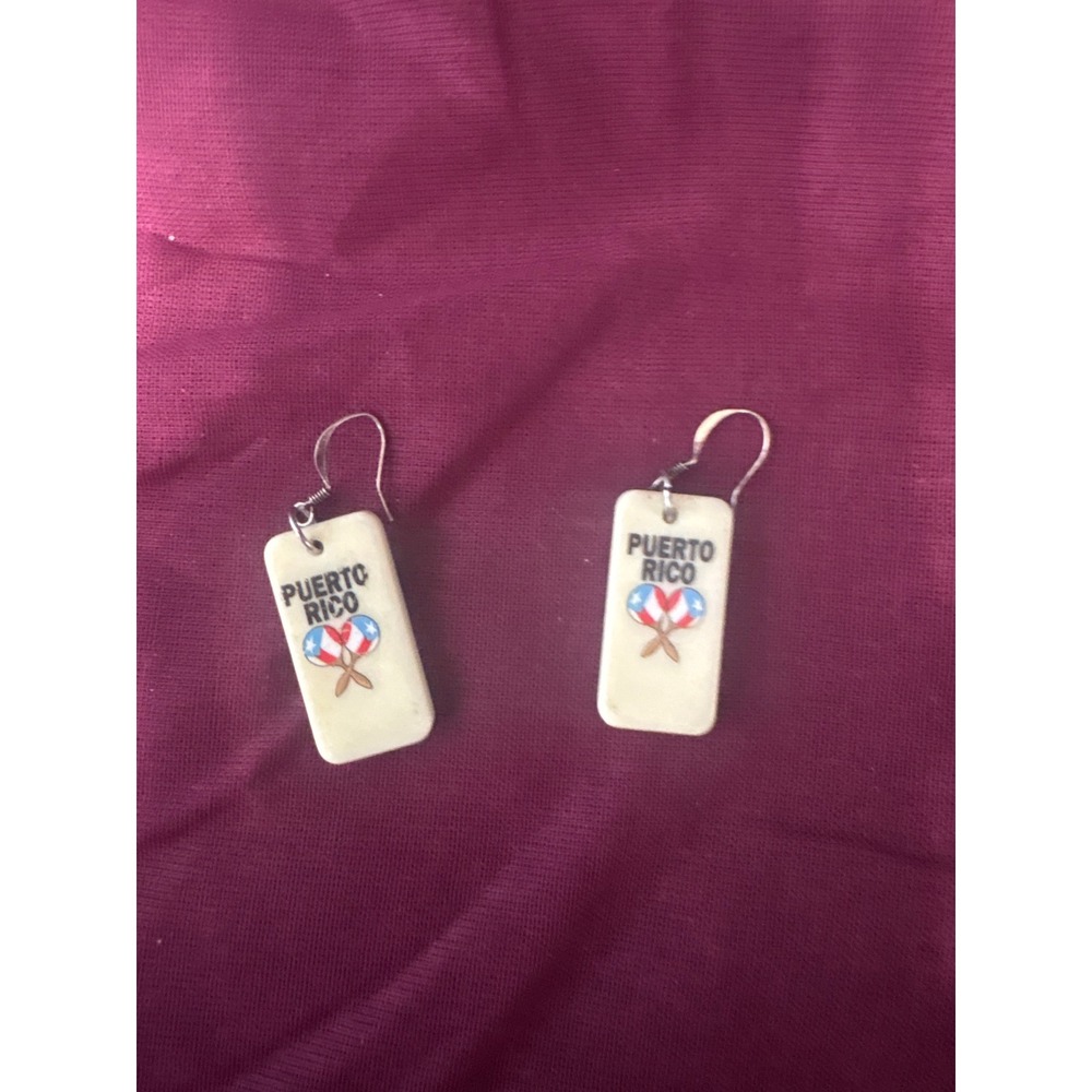 Puerto Rico domino earrings
